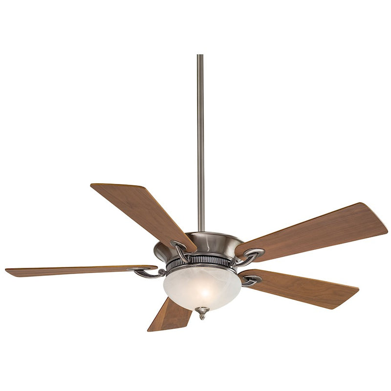 Minka Aire Delano 52in LED Ceiling Fan | Contemporary Pewter Finish | Living Room & Bedroom | 52 x 52 x 18 in | Model F701L-PW
