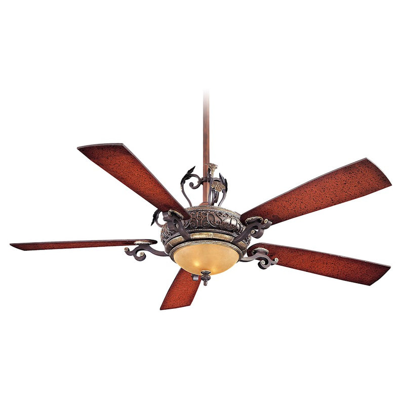 Minka Aire Napoli LED 56" Ceiling Fan, Sterling Walnut/Champagne