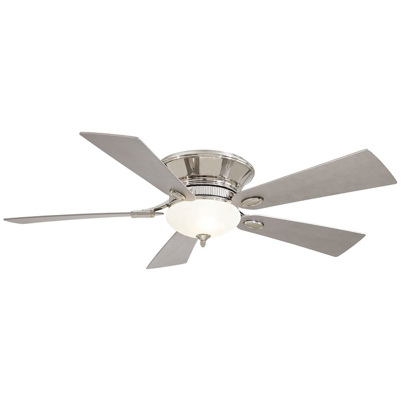Minka Aire Delano II 52in LED Ceiling Fan | Contemporary Polished Nickel | Living Room & Bedroom | 52 x 52 x 11 in | Model F711L-PN