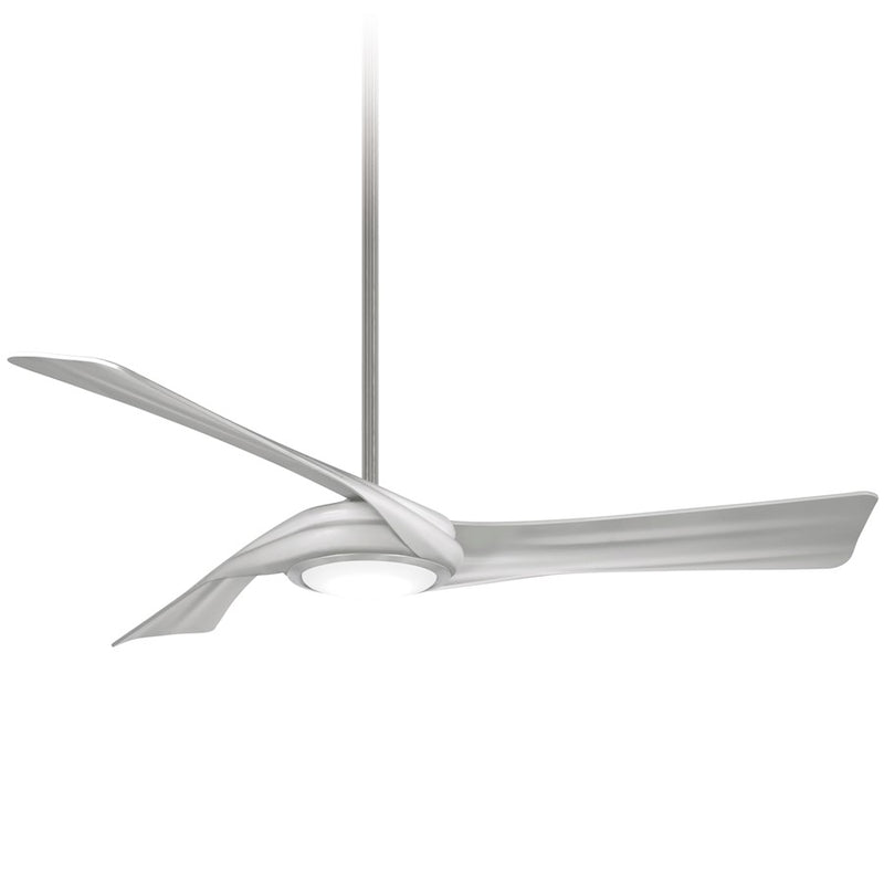 Minka Aire Curl LED 60in Ceiling Fan | Contemporary Flat White and Frosted White | Living Room & Bedroom | 60 x 60 x 12 in | Model F714L-WHF