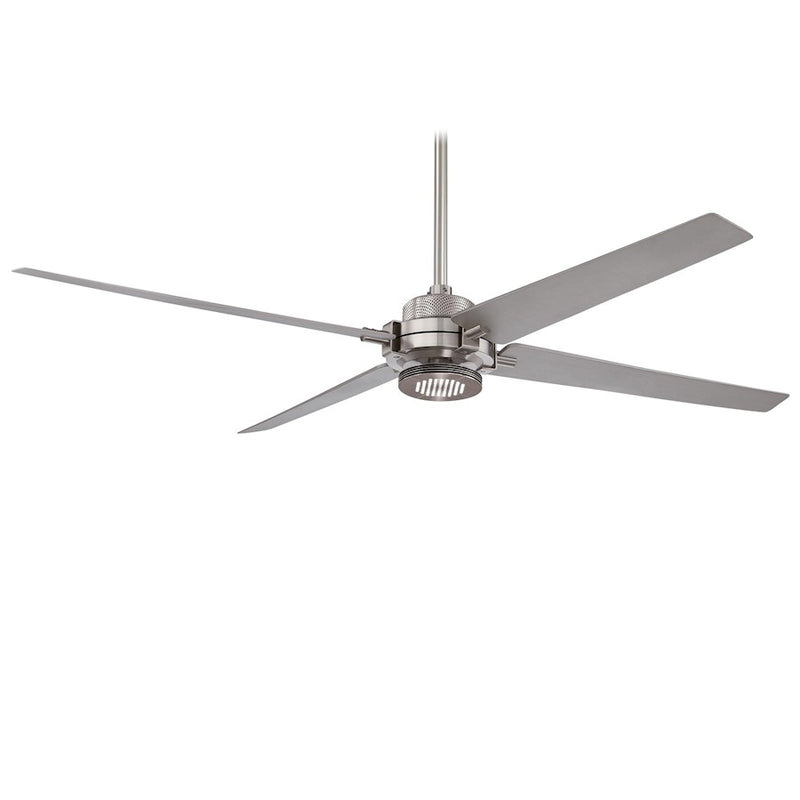 Minka Aire Spectre 60in Ceiling Fan | Industrial Brushed Nickel and Silver Finish | Living Room & Bedroom | 60 x 60 x 13 in | Model F726-BN-SL
