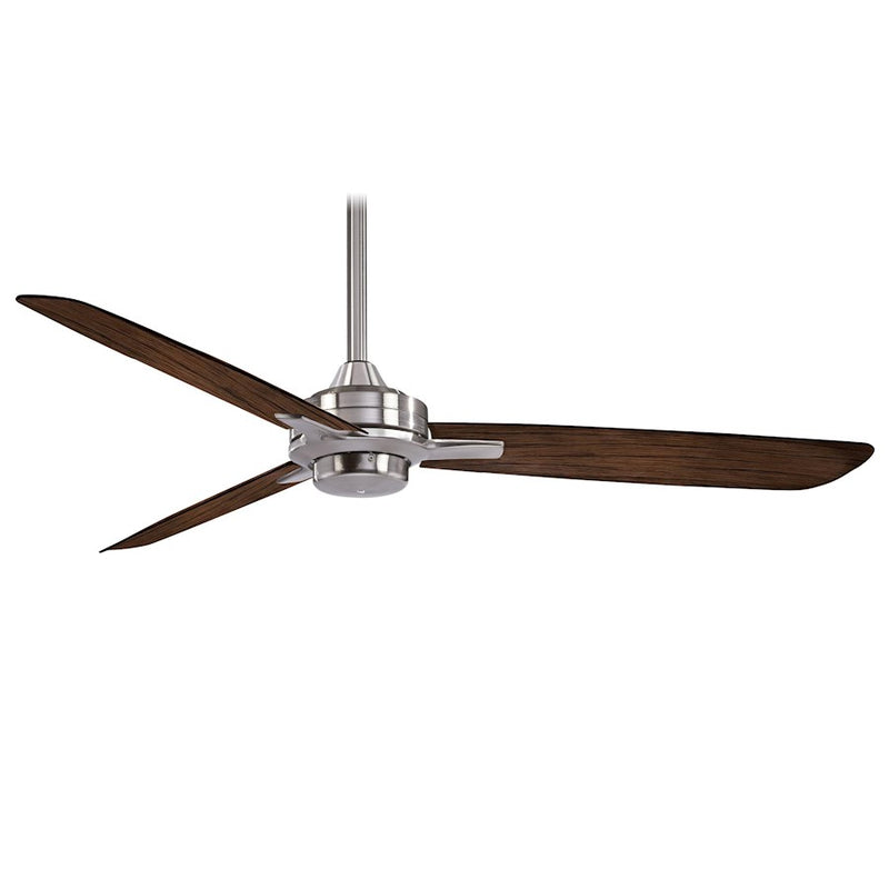 Minka Aire Rudolph 52in 3-Blade Ceiling Fan | Brushed Nickel with Medium Maple Blades | Living Room & Bedroom | 52 x 52 x 10.63 in | Model F727-BN-MM