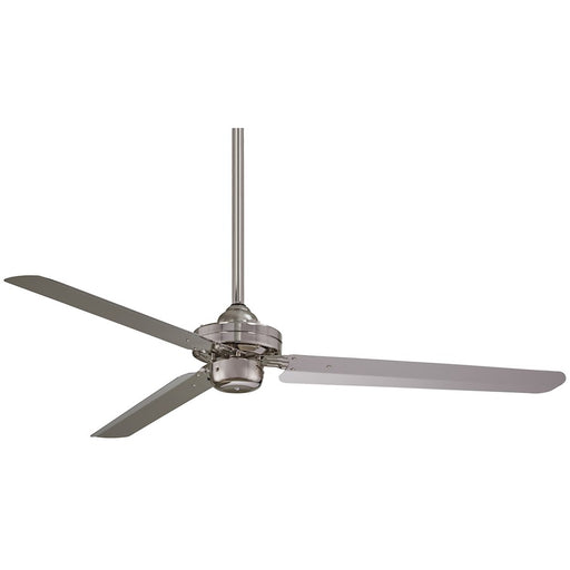 Minka Aire Steal 54in Ceiling Fan | Brushed Nickel Industrial | Living Room & Great Room | 54 x 54 x 14 in | Model F729-BN