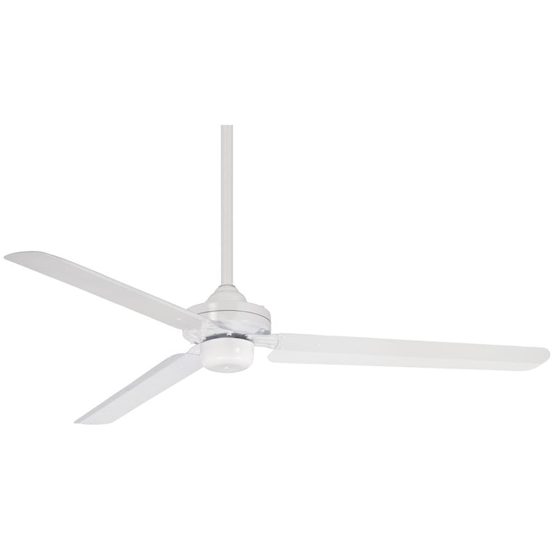 Minka Aire Steal 54in Ceiling Fan | Flat White Industrial Design | Living Room & Bedroom | 54 x 54 x 14 in | Model F729-WHF
