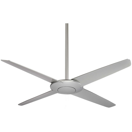 Minka Aire Pancake 52in Ceiling Fan | Silver Contemporary Low Profile | Bedroom & Living Room | 52 x 52 x 10 in | Model F738-SL