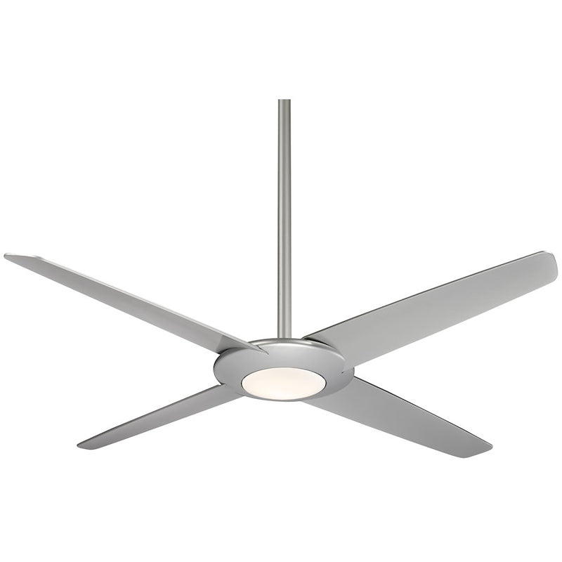 Minka Aire Pancake XL 62in LED Ceiling Fan | Silver Transitional Low Profile | Living Room & Bedroom | 62 x 62 x 11 in | Model F739L-SL