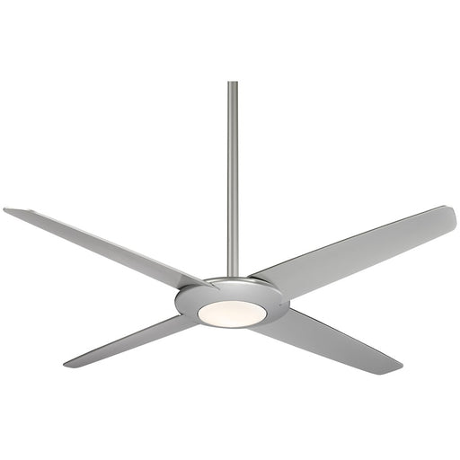 Minka Aire Pancake XL 62in LED Ceiling Fan | Silver Transitional Low Profile | Living Room & Bedroom | 62 x 62 x 11 in | Model F739L-SL