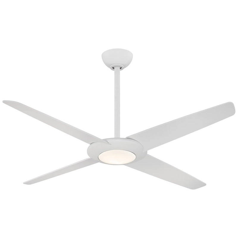 Minka Aire Pancake XL 62in LED Ceiling Fan | Transitional Flat White Finish | Living Room & Bedroom | 62 x 62 x 11 in | Model F739L-WHF