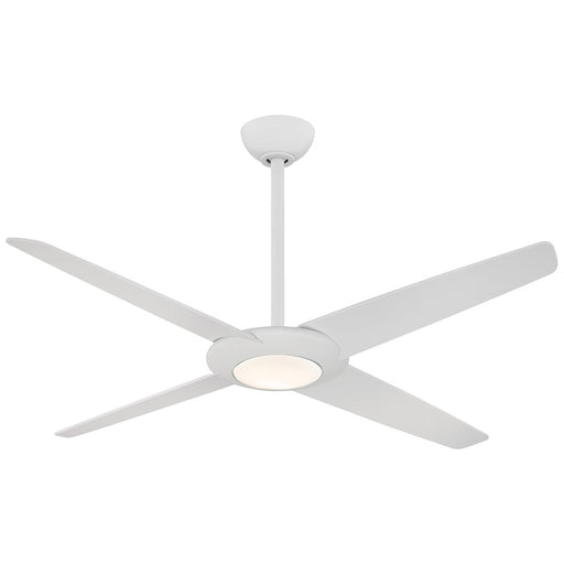 Minka Aire Pancake XL 62in LED Ceiling Fan | Transitional Flat White Finish | Living Room & Bedroom | 62 x 62 x 11 in | Model F739L-WHF