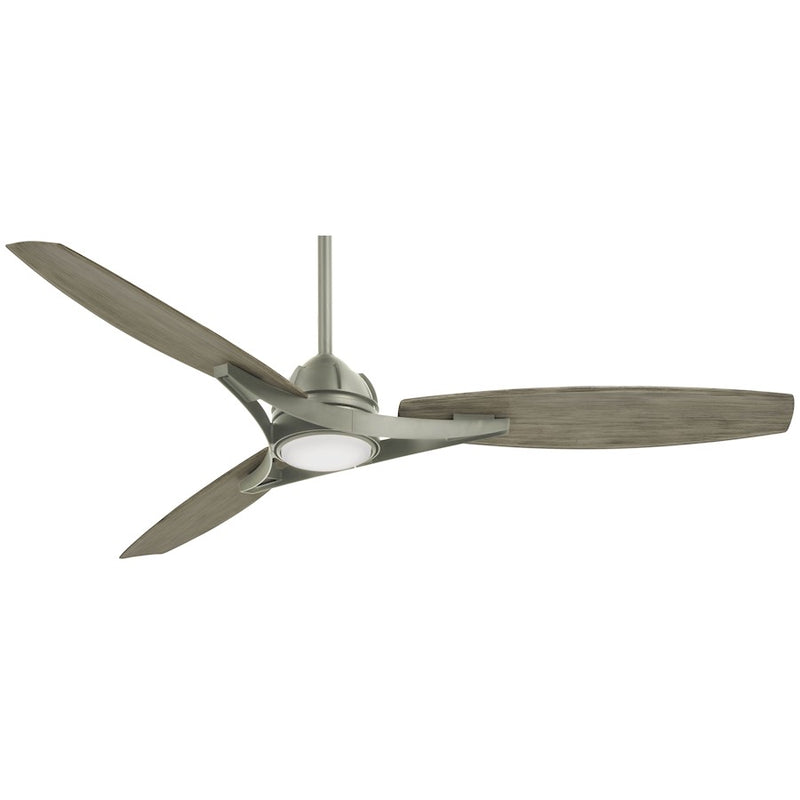 Minka Aire Molino LED 65in 3-Blade Ceiling Fan | Transitional Burnished Nickel Finish | Living Room & Bedroom | 65 x 65 x 14 in | Model F742L-BNK