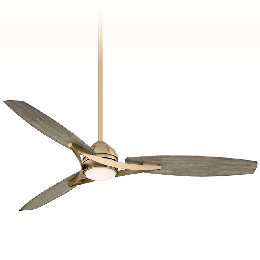 Minka Aire Molino LED 65" Ceiling Fan, Soft Brass/Etched Opal