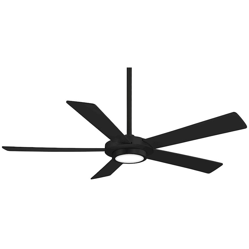 Minka Aire Sabot 52in LED Ceiling Fan | Contemporary Coal Finish with White Glass | Bedroom & Living Room | 52 x 52 x 12 in | Model F745-CL
