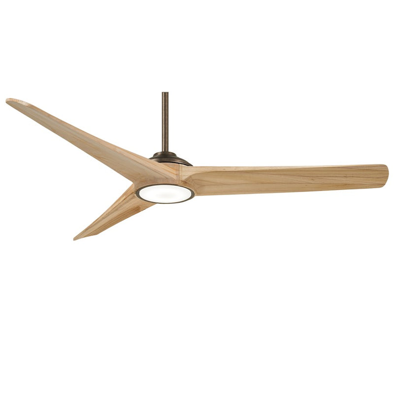 Minka Aire Timber 68in LED Ceiling Fan | Transitional Heirloom Bronze and Maple Blades | Living Room & Bedroom | 68 x 68 x 17 in | Model F747L-HBZ-MP
