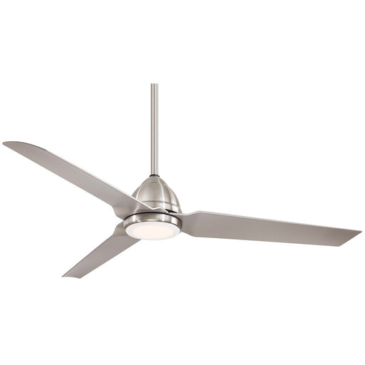 Minka Aire Java LED 54in Ceiling Fan | Brushed Nickel Wet Contemporary | Covered Patio & Indoor | 54 x 54 x 12 in | Model F753L-BNW