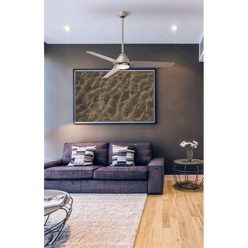 Minka Aire Java LED 54in Ceiling Fan | Brushed Nickel Wet Contemporary | Covered Patio & Indoor | 54 x 54 x 12 in | Model F753L-BNW