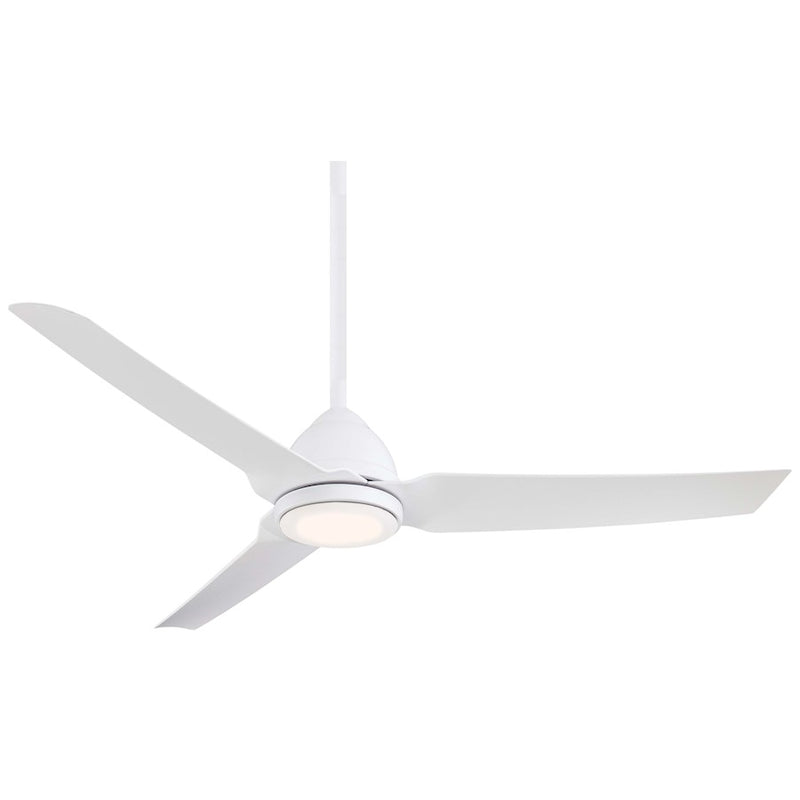 Minka Aire Java LED 54in Ceiling Fan | Contemporary Flat White | Indoor & Covered Patio | 54 x 54 x 13 in, Integrated 17W LED | Model F753L-WHF