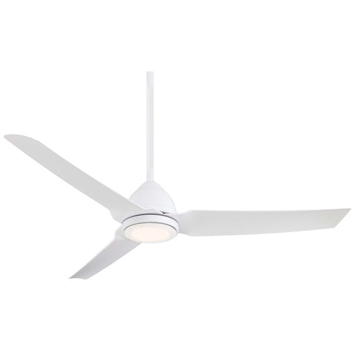 Minka Aire Java LED 54in Ceiling Fan | Contemporary Flat White | Indoor & Covered Patio | 54 x 54 x 13 in, Integrated 17W LED | Model F753L-WHF