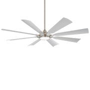 Minka Aire Future 65in LED Ceiling Fan | Modern Coal Metal and Etched Glass | Covered Patio & Outdoor Living | 65 x 65 x 14 in | Model F756L-CL