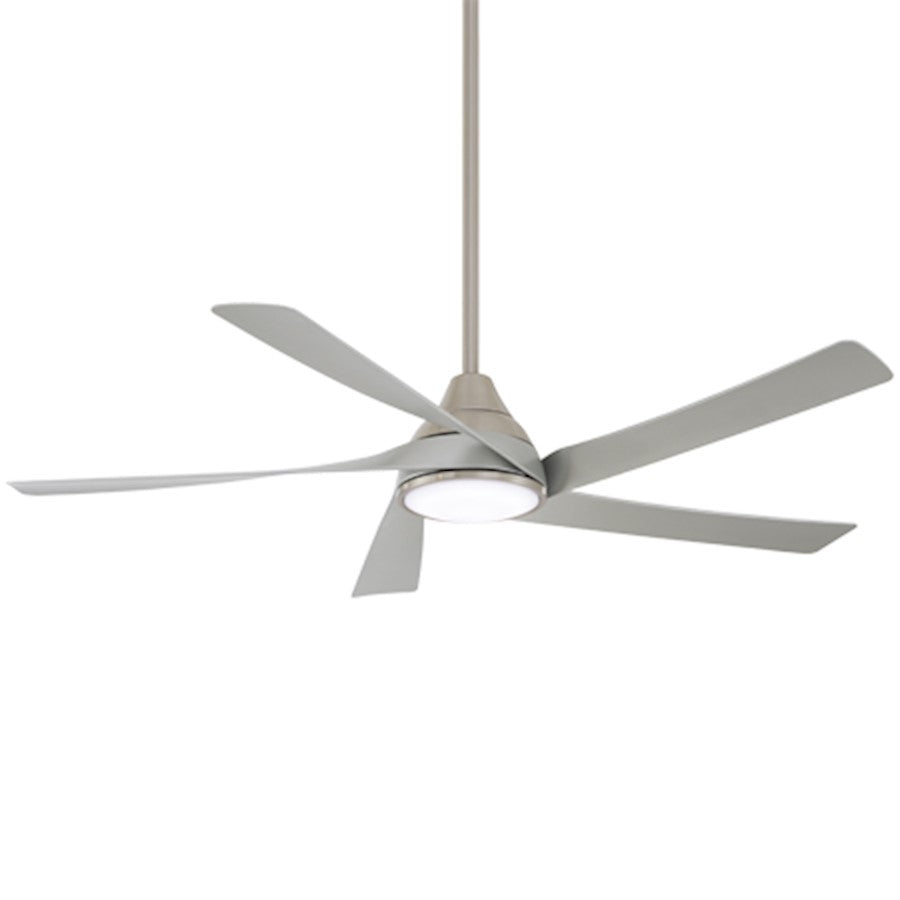 Minka Aire Transonic 1 Light 56" LED Ceiling Fan, Nickel/White - F765L-BN-SL