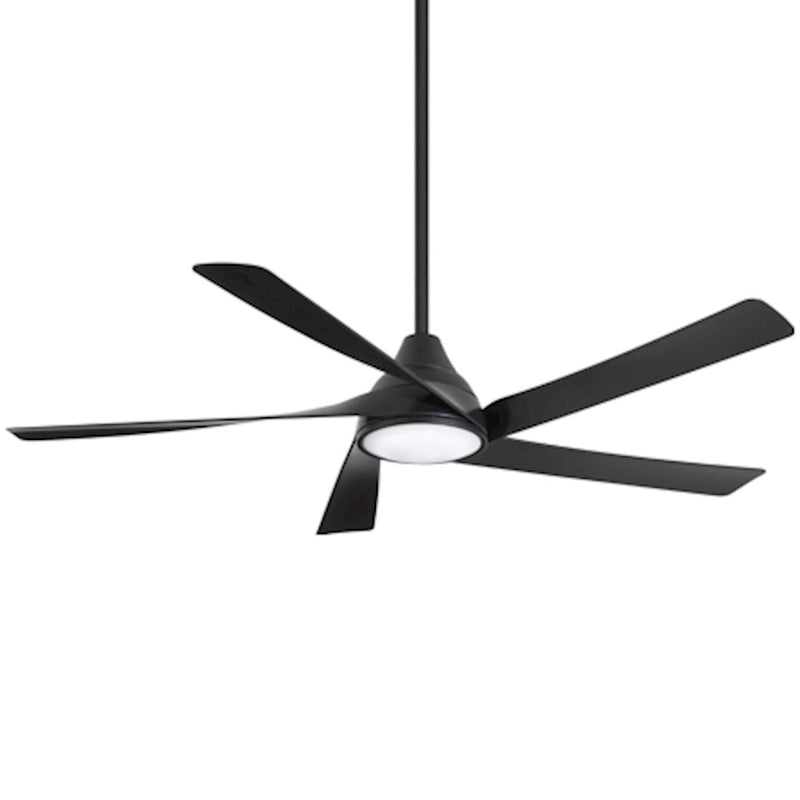 Minka Aire Transonic 56in LED Ceiling Fan | Coal Metal and ABS with Frosted White Lens | Living Room & Large Bedroom | 15.4in H, 5 | Model F765L-CL