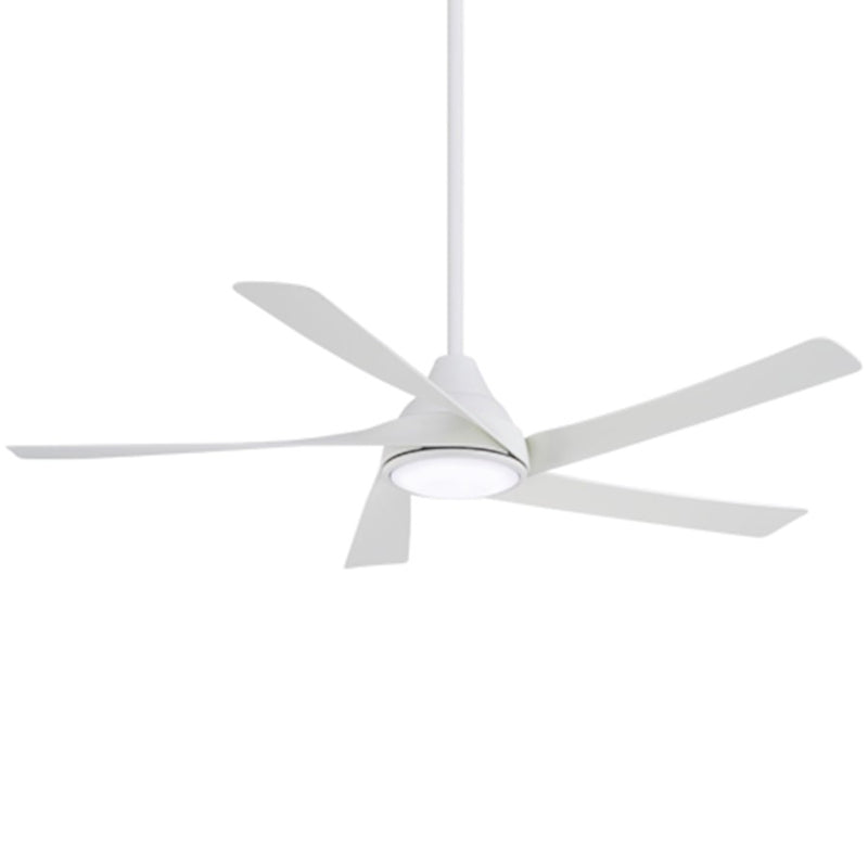 Minka Aire Transonic 56in LED Ceiling Fan | Modern Flat White Metal and ABS | Living Room & Bedroom | 56 x 56 x 15.35 in | Model F765L-WHF