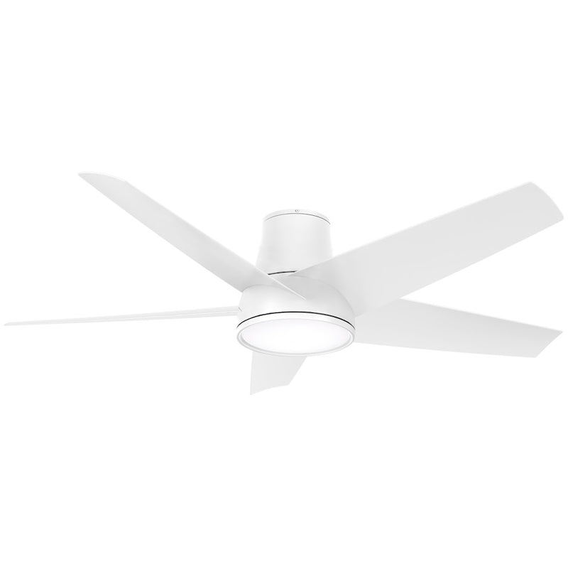 Minka Aire Chubby II 58in Outdoor LED Ceiling Fan | Flat White with Etched Glass | Covered Patio & Gazebo | 58 x 58 x 13 in | Model F782L-WHF