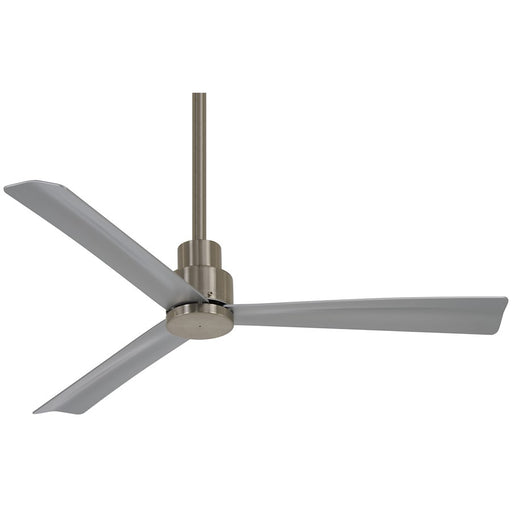 Minka Aire Simple 44in LED Ceiling Fan | Modern Brushed Nickel and 3 Blades | Indoor/Outdoor Living Room & Covered Patio | Model F786-BNW