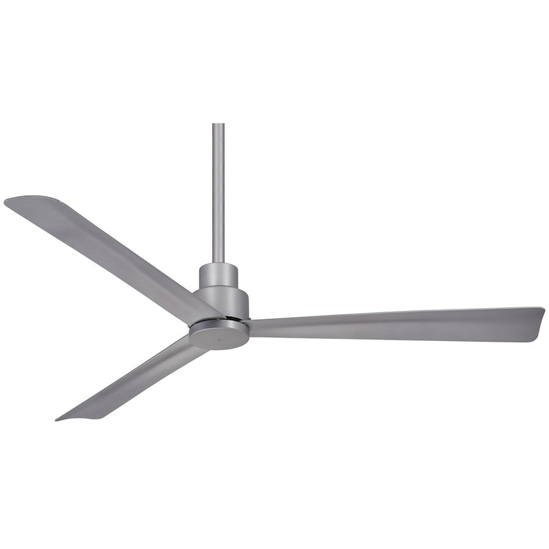 Minka Aire Simple 44in 3-Blade LED Ceiling Fan | Modern Silver Finish | Indoor & Covered Outdoor Spaces | 44 x 44 x 13 in | Model F786-SL