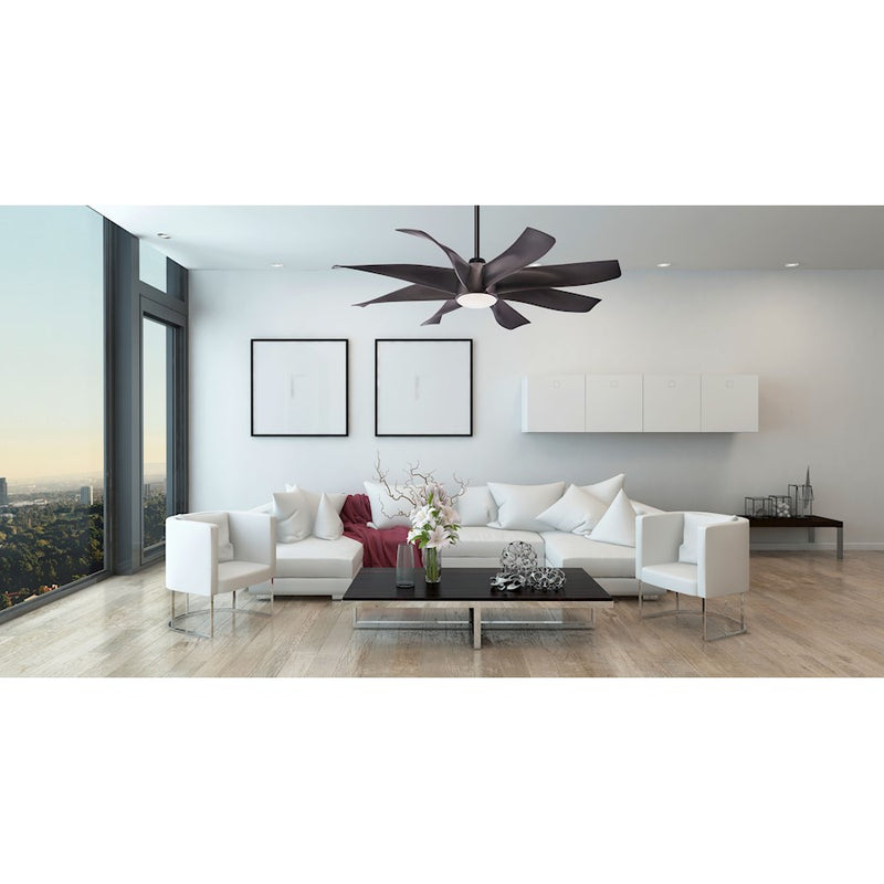 Minka Aire Dream Star LED 60in Ceiling Fan | Transitional Graphite Steel | Living Room & Bedroom | 60 x 60 x 16 in | Model F788L-GS