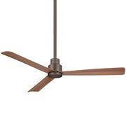 Minka Aire Simple 65in 3-Blade Outdoor Ceiling Fan | Industrial Coal Finish | Covered Patio & Veranda | 65in Blade Span, 12.75in H | Model F789-CL
