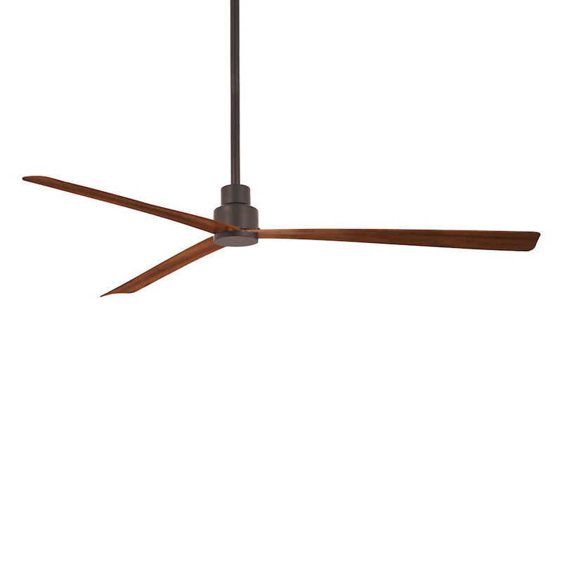 Minka Aire Simple 65in LED Outdoor Ceiling Fan | Oil Rubbed Bronze and Medium Maple Blades | Covered Patio & Wet Location | Model F789-ORB