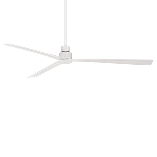 Minka Aire Simple 65in 3-Blade Ceiling Fan | Modern Flat White | Covered Patio & Outdoor Living | 12.75 in H | Model F789-WHF
