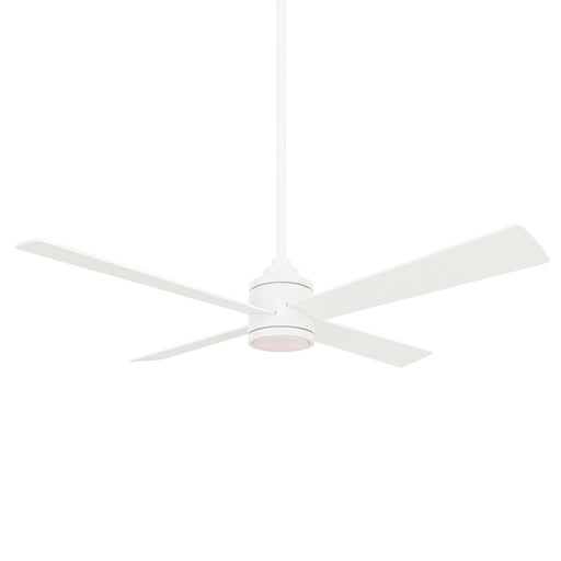 Minka Aire Falco 54" Ceiling Fan/Light Kit, Flat White/White - F796L-WHF