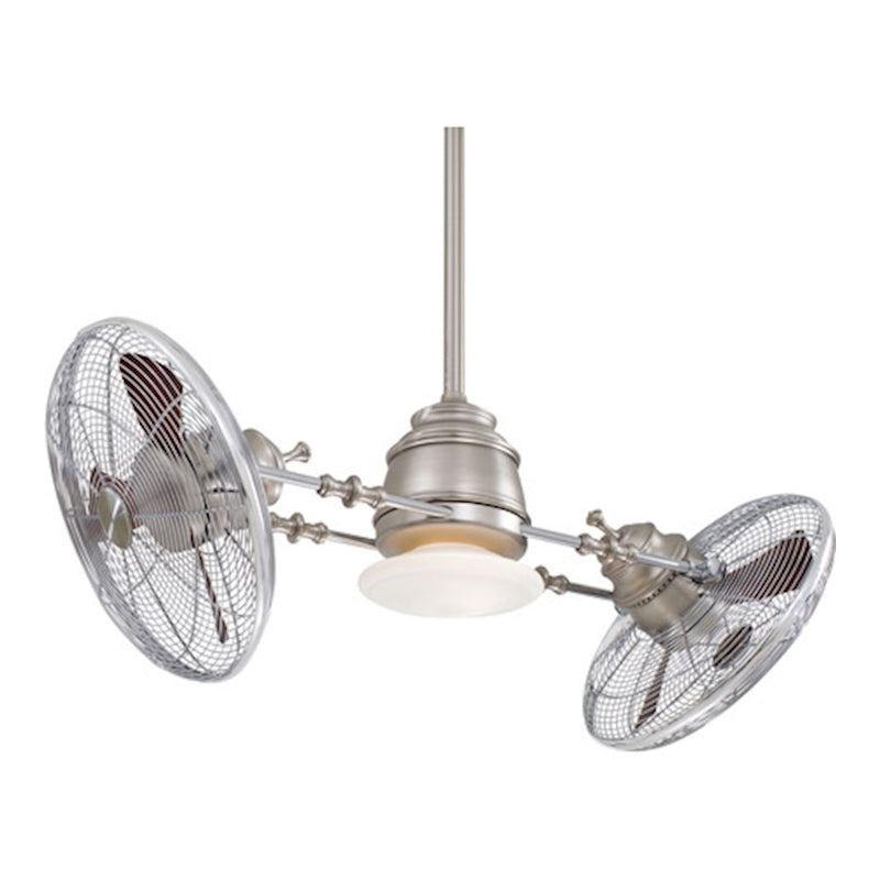 Minka Aire Vintage Gyro LED 42in Ceiling Fan | Industrial Oil Rubbed Bronze and Tinted Opal | Living Room & Bedroom | Model F802L-ORB