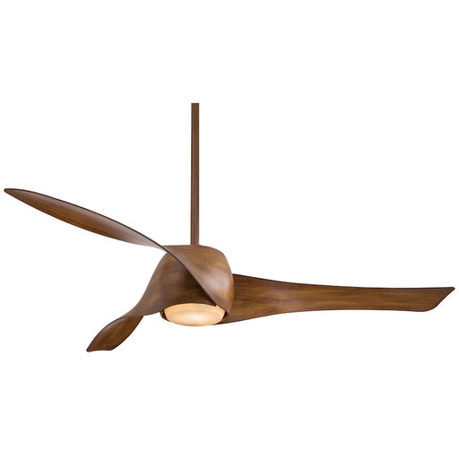 Minka Aire Artemis 58in LED Ceiling Fan | Transitional Distressed Koa Finish | Living Room & Bedroom | 58 x 58 x 16 in | Model F803DL-DK