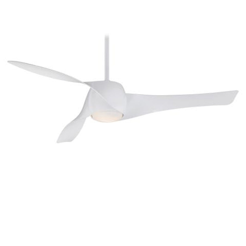 Minka Aire Artemis 58in LED Ceiling Fan | Transitional White Finish | Living Room & Bedroom | 58 x 58 x 13 in | Model F803L-WH