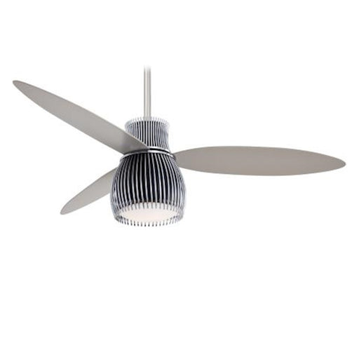 Minka Aire Uchiwa 56in Ceiling Fan | Contemporary Black and Chrome | Living Room & Bedroom | 56 x 56 x 18 in | Model F824-BK-CH
