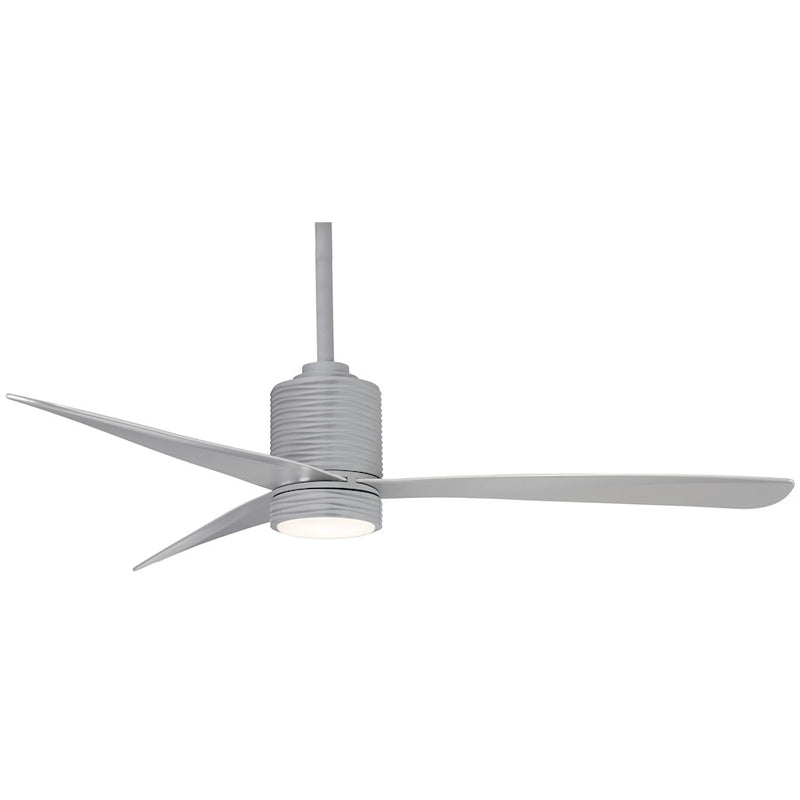 Minka Aire Mojave 56in LED Ceiling Fan | Silver Contemporary with Variable Pitch Blades | Living Room & Bedroom | 56 x 56 x 16 in | Model F829L-SL