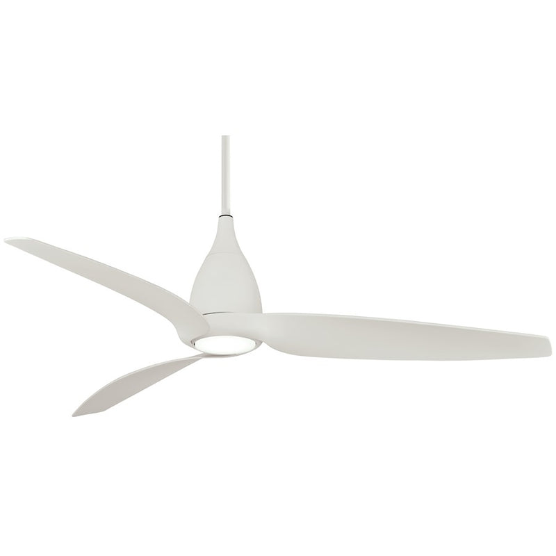 Minka Aire Tear 60in LED Ceiling Fan | White Flat DC Motor | Bedroom & Living Room | 60 x 60 x 16 in | Model F831L-WHF