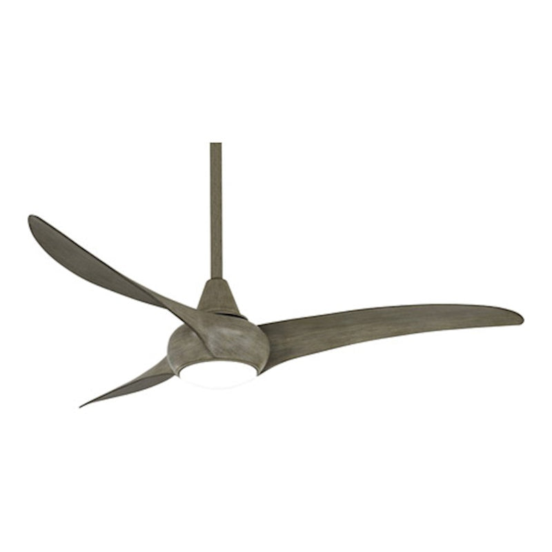 Minka Aire Light Wave 52in LED Ceiling Fan | Driftwood Finish with Integrated LED | Bedroom & Living Room | 52 x 52 x 14 in | Model F844-DRF