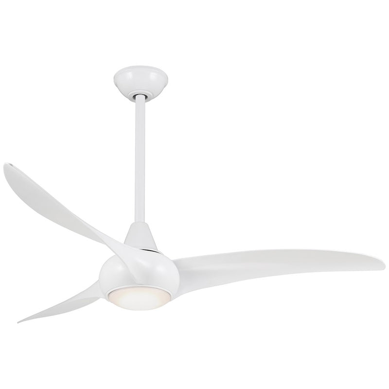 Minka Aire Light Wave 52in Ceiling Fan | Contemporary White Finish | Living Room & Bedroom | 52 x 52 x 14 in | Model F844-WH