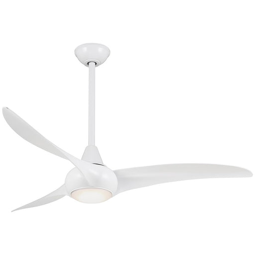 Minka Aire Light Wave 52in Ceiling Fan | Contemporary White Finish | Living Room & Bedroom | 52 x 52 x 14 in | Model F844-WH