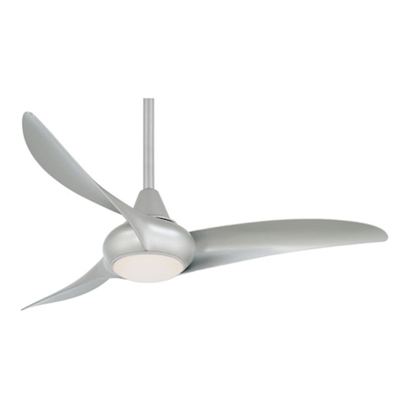 Minka Aire Light Wave LED 44in Ceiling Fan | Contemporary Silver Metal | Bedroom & Small Living Room | 44 x 44 x 15 in | Model F845-SL