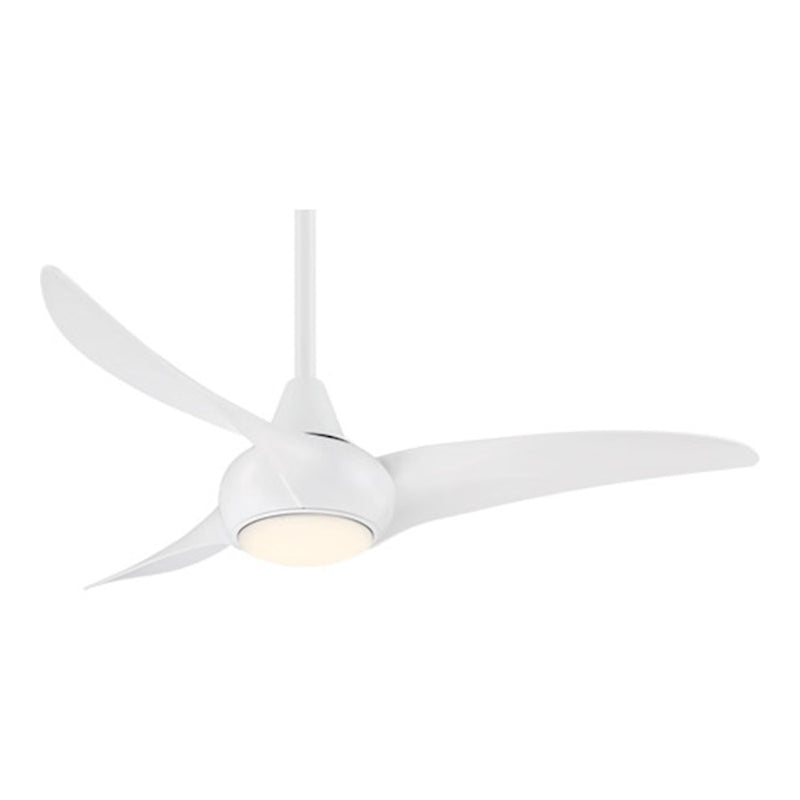 Minka Aire Light Wave LED 44in Ceiling Fan | White Dimmable | Bedroom & Small Living Room | 44 x 44 x 15 in | Model F845-WH