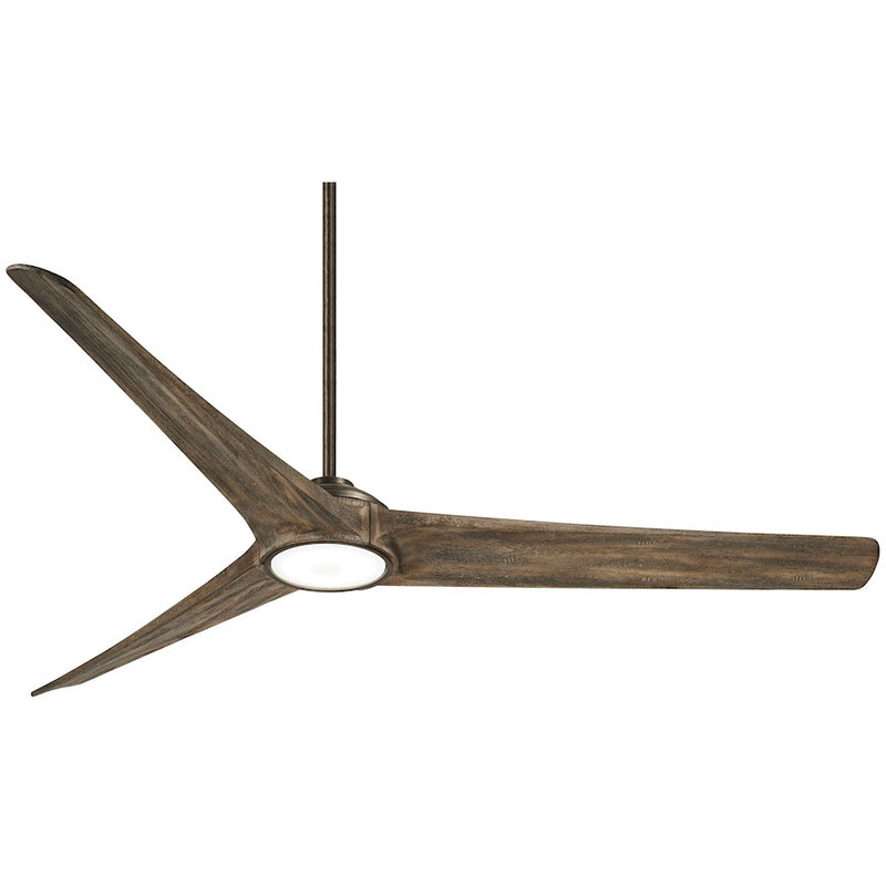 Minka Aire Timber 84in LED Ceiling Fan | Heirloom Bronze/Aged Boardwalk | Great Room & Covered Patio | 84 x 84 x 17 in | Model F847L-HBZ-AW
