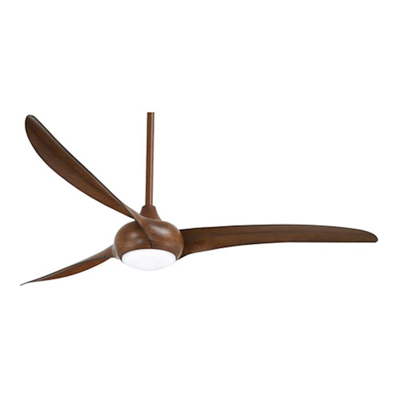 Minka Aire Light Wave 65in LED Ceiling Fan | Transitional Distressed Koa Finish | Great Room & Covered Patio | 65 x 65 x 16 in | Model F848-DK