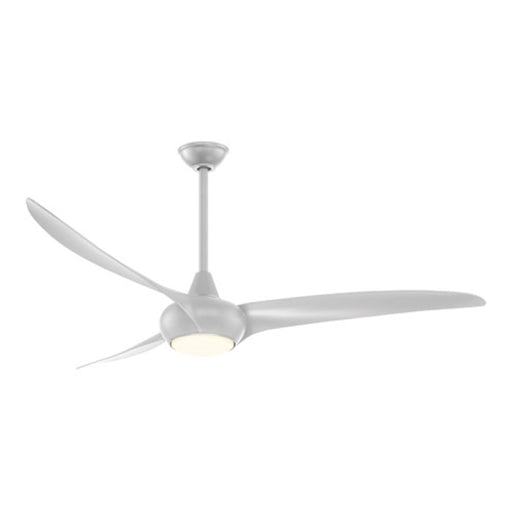 Minka Aire Light Wave LED 65in Ceiling Fan | Silver Dimmable | Covered Patio & Living Room | 65 x 65 x 16 in | Model F848-SL