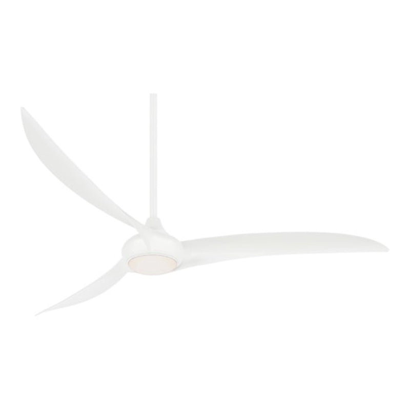 Minka Aire Light Wave LED 65in Ceiling Fan | White Finish, Dimmable | Living Room & Bedroom | 65 x 65 x 15.75 in | Model F848-WH