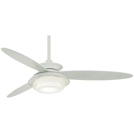 Minka Aire Stack 56in LED Ceiling Fan | Mid-Century Modern 3-Blade White with Integrated LED | Living Room & Bedroom | Model F849L-WH