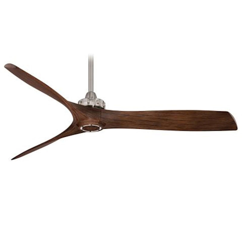 Minka Aire Aviation 60in Ceiling Fan | Contemporary Brushed Nickel and Medium Maple | Living Room & Bedroom | 60 x 60 x 12 in | Model F853-BN-MM